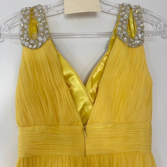 Yellow Jovani Chiffon Evening Gown - Picture 4 of 12